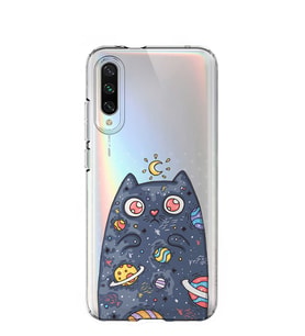 Kılıfland Xiaomi Mi A3 Kılıf Silikon Resimli Kapak Moon Cat -Stok 1173