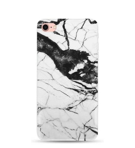 Kılıfland Apple İphone 7 Kılıf Silikon Resimli Kapak Beyaz Taşlı Mermer -Stok 1300