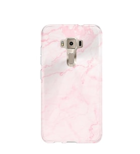 Kılıfland Asus Zenfone 3 ZC552KL Kılıf Silikon Desenli Resimli Lüx Kapak Pembe Mermer -Stok 1294
