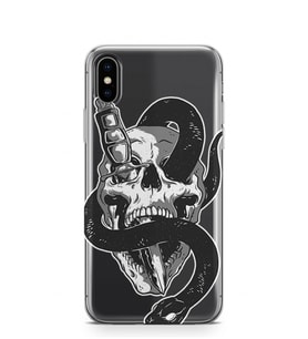 Kılıfland Apple İphone X Kılıf İphone XS Kılıf Silikon Resimli Kapak Skull Knife -Stok 667