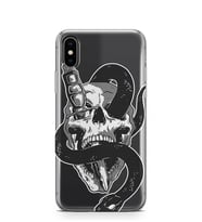 Kılıfland Apple İphone X Kılıf İphone XS Kılıf Silikon Resimli Kapak Skull Knife -Stok 667