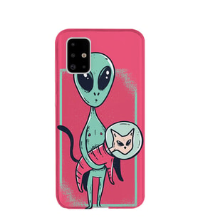 Kılıfland Samsung Galaxy A71 Kılıf A715F Silikon Resimli Kapak Alien Cat -Stok 230