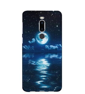 Kılıfland Meizu X8 Kılıf Silikon Desenli Resimli Lüx Kapak Night Moon -Stok 1133