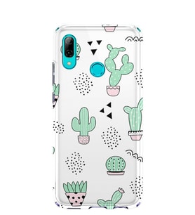 Kılıfland Huawei P Smart 2019 Kılıf Silikon Desenli Resimli Lüx Kapak Cactus Pattern -Stok 901