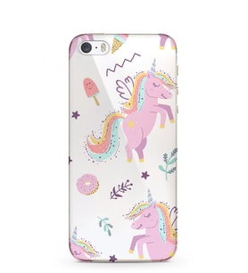 Kılıfland Apple İphone 5S Kılıf Silikon Resimli Kapak Pasta Unicorn Stok 1139