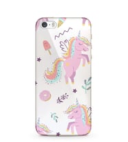 Kılıfland Apple İphone 5S Kılıf Silikon Resimli Kapak Pasta Unicorn Stok 1139