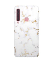 Kılıfland Samsung Galaxy A9 2018 Kılıf A920F Silikon Resimli Kapak White Marble Mermer -Stok 974