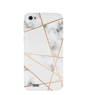 Kılıfland Vestel Venus E2 Plus Kılıf Silikon Desenli Resimli Lüx Kapak White Marble Mermers With Triangle -Stok 1195