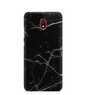 Kılıfland Xiaomi Redmi 8A Kılıf Silikon Resimli Kapak Siyah Koyu Mermer -Stok 1299