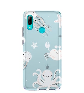 Kılıfland Huawei P Smart 2019 Kılıf Silikon Desenli Resimli Lüx Kapak Jellyfish Pattern -Stok 919