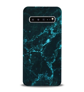 Kılıfland Samsung Galaxy S10 Kılıf G973F Silikon Resimli Kapak Koyu Mavi Mermer -Stok 1297