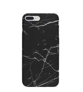Kılıfland Apple İphone 8 Plus Kılıf Silikon Resimli Kapak Siyah Koyu Mermer -Stok 1299