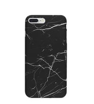 Kılıfland Apple İphone 8 Plus Kılıf Silikon Resimli Kapak Siyah Koyu Mermer -Stok 1299
