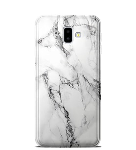 Kılıfland Samsung Galaxy J6 Plus Kılıf J610F Silikon Resimli Kapak Fragile White Marble Mermer -Stok 1103
