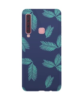 Kılıfland Samsung Galaxy A9 2018 Kılıf A920F Silikon Resimli Kapak Green Leaf Pattern -Stok 1245