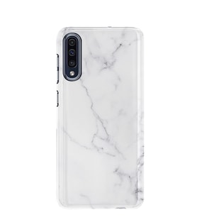 Kılıfland Samsung Galaxy A50 Kılıf A505F Silikon Resimli Kapak Beyaz Açık Mermem -Stok 1293