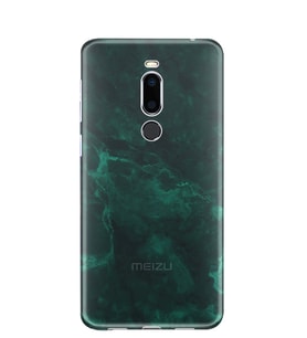 Kılıfland Meizu X8 Kılıf Silikon Desenli Resimli Lüx Kapak Yeşil Koyu Mermer -Stok 1296