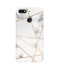 Kılıfland General Mobile GM9 Pro Kılıf Silikon Desenli Resimli Lüx Kapak White Marble Mermers With Triangle -Stok 1195