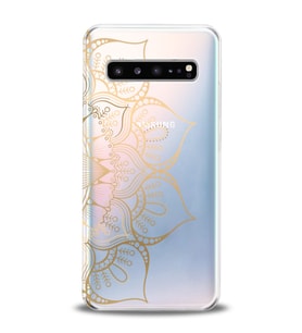 Kılıfland Samsung Galaxy S10 Kılıf G973F Silikon Resimli Kapak Gold Mandala -Stok 1062