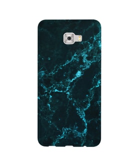 Kılıfland Samsung Galaxy C5 Kılıf Silikon Desenli Resimli Lüx Kapak Koyu Mavi Mermer -Stok 1297