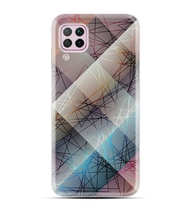 Kılıfland Huawei P40 Lite Kılıf Kılıf Silikon Resimli Kapak Line Triangle Stok 864