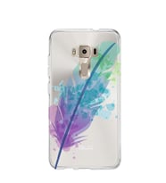 Kılıfland Asus Zenfone 3 ZC552KL Kılıf Silikon Desenli Resimli Lüx Kapak Watercolor Leaf -Stok 108