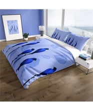 Cattleya Bluebird 3D Pamuk Saten Çift Kişilik Nevresim Takımı