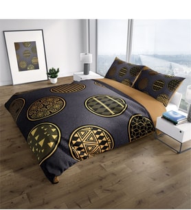 Monohome Gold Black Circle 3D Çift Kişilik Nevresim Takımı