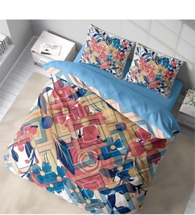 Monohome Geo Flowers 3D Pamuk Saten Çift Kişilik Nevresim Takımı