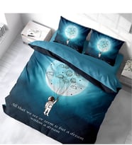Monohome Gece Mottom 3D Pamuk Saten Çift Kişilik Nevresim Takımı