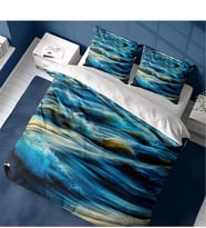 Monohome Wavy Sea 3D Pamuk Saten Çift Kişilik Nevresim Takımı