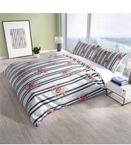 Cattleya Ribbon 3D Pamuk Saten Çift Kişilik Nevresim Takımı
