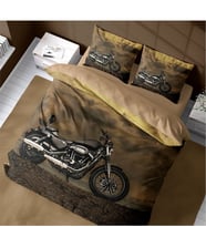 Monohome Motorcycles 3D Pamuk Saten Çift Kişilik Nevresim Takımı