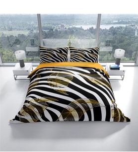 Cattleya  Zebra Feather 3D Pamuk Saten Çift Kişilik Nevresim Takım