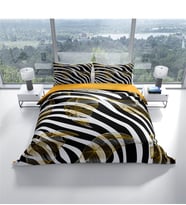 Cattleya  Zebra Feather 3D Pamuk Saten Çift Kişilik Nevresim Takım
