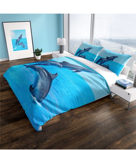 Cattleya Dolphin3 3D Pamuk Saten Çift Kişilik Nevresim Takımı