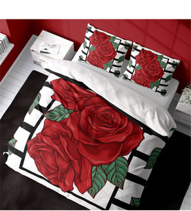 Monohome Rose Box 3D Pamuk Saten Çift Kişilik Nevresim Takımı