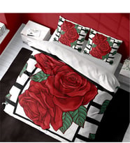 Monohome Rose Box 3D Pamuk Saten Çift Kişilik Nevresim Takımı