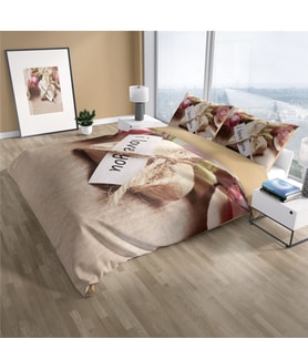 Cattleya Love You 3D Pamuk Saten Çift Kişilik Nevresim Takımı