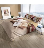 Cattleya Love You 3D Pamuk Saten Çift Kişilik Nevresim Takımı