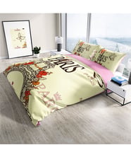 Cattleya Paris 3D Pamuk Saten Çift Kişilik Nevresim Takımı