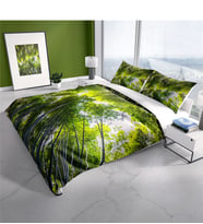 Cattleya Forest 1 3D Pamuk Saten Çift Kişilik Nevresim Takımı