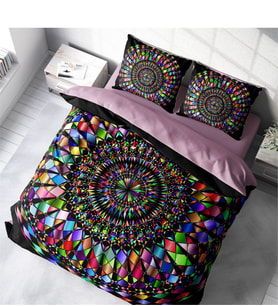 Monohome Mandala 4 3D Pamuk Saten Çift Kişilik Nevresim Takımı