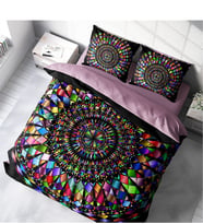 Monohome Mandala 4 3D Pamuk Saten Çift Kişilik Nevresim Takımı