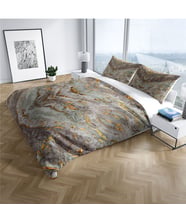 Cattleya Marble 3D Pamuk Saten Çift Kişilik Nevresim Takımı
