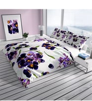 Monohome Purple 3D Dijital Baskılı Çift Kişilik Nevresim Takımı