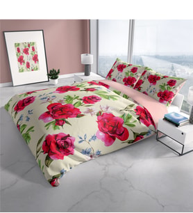 Cattleya Aqua 3D Pamuk Saten Çift Kişilik Nevresim Takımı
