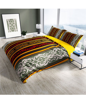 Cattleya Baroque 3D Pamuk Saten Çift Kişilik Nevresim Takımı