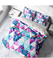 Monohome Geometric Tropical 3D Pamuk Saten Çift Kişilik Nevresim Takımı