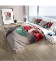 Monohome Rose Love 3D Pamuk Saten Çift Kişilik Nevresim Takımı